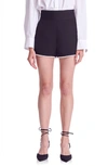 Endless Rose Premium Imitation Pearl Trim High Waist Shorts In Black