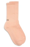 Socksss S003 Cherry Peach Cotton-blend Socks In Pink