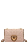 Dolce & Gabbana Devotion Quilted Crossbody Bag In Powder Pink