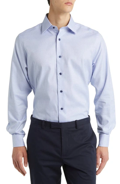 David Donahue Trim Fit Dress Shirt In Blue