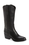 Rag & Bone Black Cowboy Boots In Black Leather