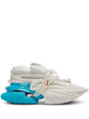 Balmain Unicorn Trainers In Neoprene And Leather In White Blue