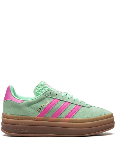 Adidas Originals Adidas Womens Pulse Mint Pink Gazelle Bold Brand-stripe Suede Low-top Trainers