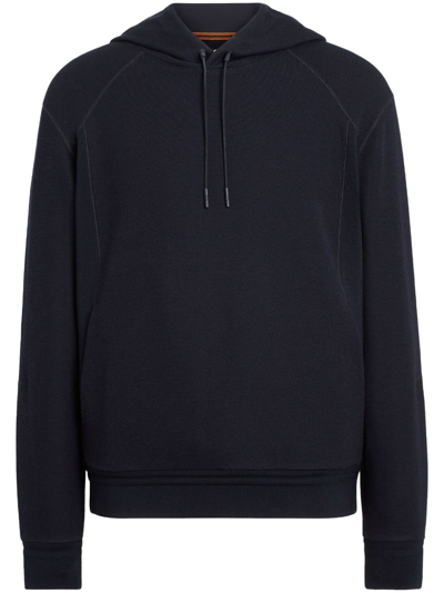 Zegna High Performance Hoodie In Navy