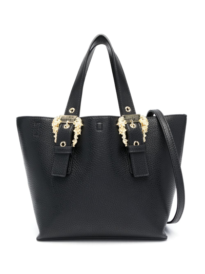 Versace Jeans Couture Logo-buckle Tote Bag In Black