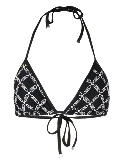 Michael Kors Empire Logo Triangle Bikini Top In Black