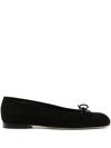 MANOLO BLAHNIK VERALLI FLAT SUEDE BALLERINAS