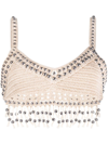 PACO RABANNE BEAD-EMBELLISHED CROPPED TOP