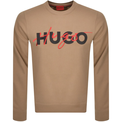 Hugo Droyko Sweatshirt Jumper Brown In Light Brown