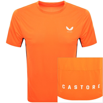 Castore Mix Mesh Performance T Shirt Orange