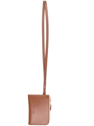 Palm Angels Colour-block Leather Pouch In Brown