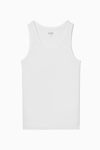 Cos Ribbed Tank Top In White