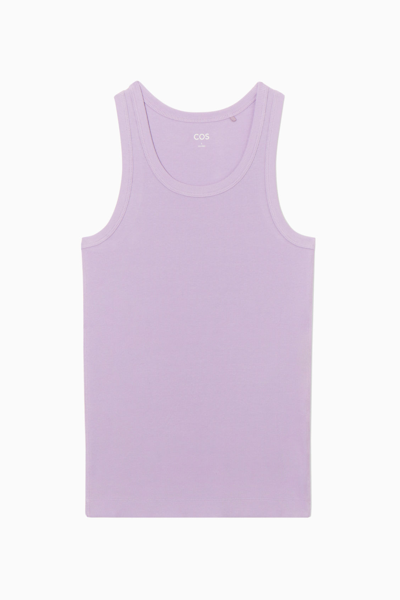 Cos Ribbed Tank Top In Purple