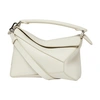 Loewe Puzzle Edge Small Textured-leather Shoulder Bag In White