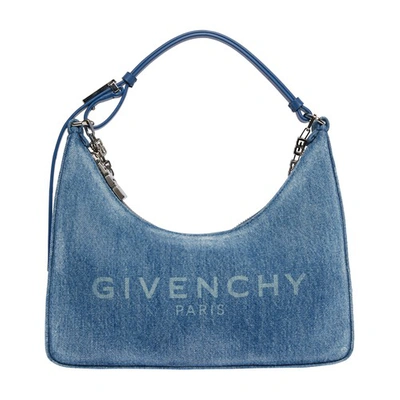Givenchy Moon Cut Out S号牛仔布单肩包 In Blu