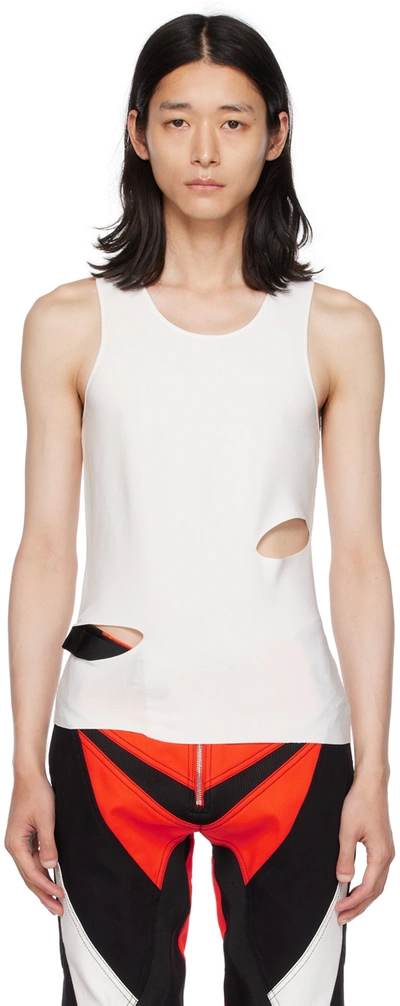 Dion Lee White Cutout Tank Top In Ivory