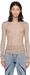 Dion Lee Ssense Exclusive Taupe Turtleneck In Taupe