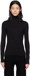 DION LEE SSENSE EXCLUSIVE BLACK SKIVVY TURTLENECK