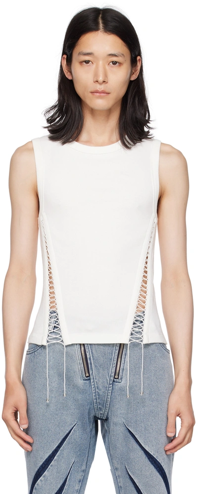 Dion Lee White Slits Tank Top In Ivory
