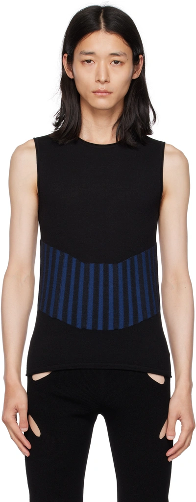 Dion Lee Black Bone Tank Top In Black/ink