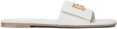 Burberry White Monogram Motif Sandals In Optic White
