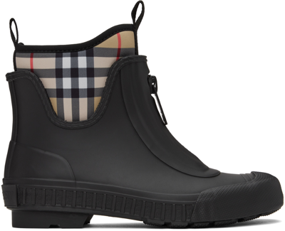 Burberry Vintage Check Ankle Boots In Black  