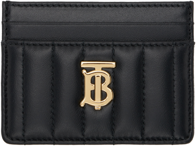 Burberry Lola Quilted Leather Card Holder In Black