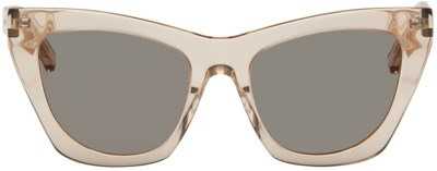 Saint Laurent Sl 214 Kate Sunglasse Female Beige In 023 Nude/nude/copper