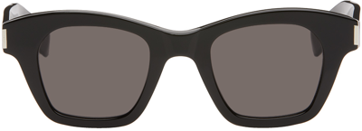 Saint Laurent Sl 592 - Black Sunglasses In Shiny Solid Black