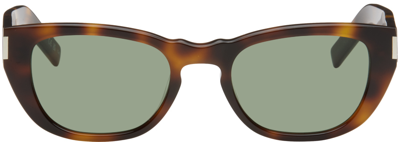 Saint Laurent Tortoiseshell Sl 601 Sunglasses In 002 Havana/havana/gr
