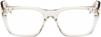 Saint Laurent Transparent Sl 598 Glasses In 004 Beige/beige/tran