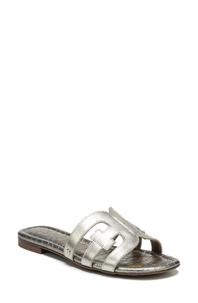 Sam Edelman Bay Cutout Slide Sandal In Jute Metallic Leather