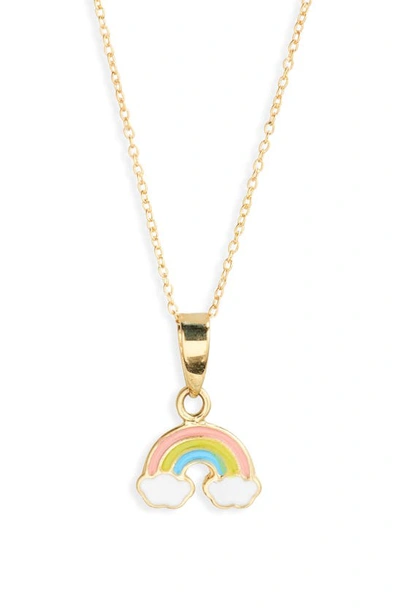 Bony Levy Kids' 14k Gold Rainbow Pendant Necklace In 14k Yellow Gold