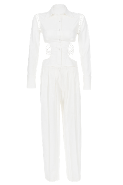 Maet Ardite Linen Pantsuit In White