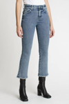 Pistola Lennon Distressed High Waist Ankle Flare Leg Jeans In Multi