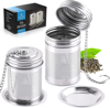 ZULAY KITCHEN STAINLESS STEEL TEA BALL INFUSERS FOR LOOSE TEA WITH CHAIN HOOK & SAUCER (2-PACK)
