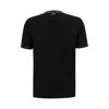 Hugo Boss Mercerised-cotton Regular-fit T-shirt With Logo Cuffs In Black
