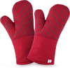 Zulay Kitchen Flexible Cotton Lined With Heat Resistant Silicone Oven Mitts In Red