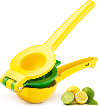 Zulay Kitchen 1 Piece Metal 2-in-1 Lemon Lime Squeezer - Max Extraction Hand Juicer In Vibrant Yellow  Blue