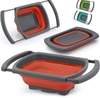 Zulay Kitchen Collapsible Colander With Extendable Handles In Red