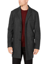 Michael Kors Ghent Mens Wool Blend Slim Fit Overcoat In Grey