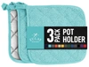 Zulay Kitchen 3-pack Pot Holders For Kitchen Heat Resistant Cotton In Multi