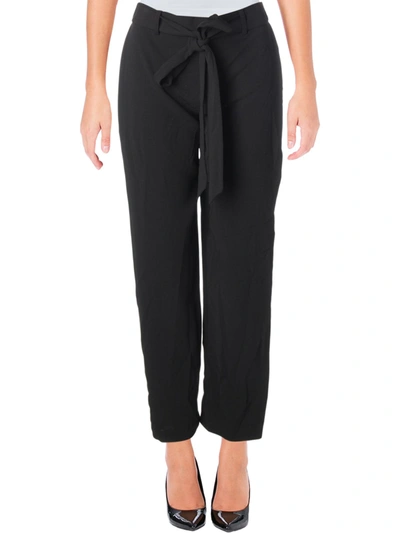 Cece Womens Crepe Flat Front Pants In Black