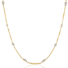 Pompeii3 3 1/4ct Oval Shape Diamonds By The Yard Necklace 14k Yellow Gold Lab Grown 18" In Multi