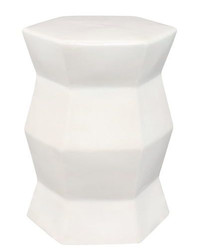 Sunnydaze Moderno Geometric Ceramic Decorative Gar In White