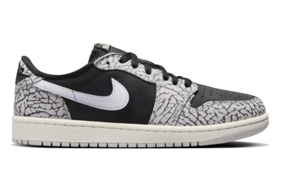 Pre-owned Jordan 1 Retro Low Og Black Cement (women's) In Black/muslin/tech Grey