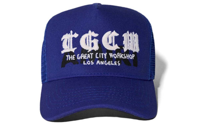 Pre-owned Amiri T.g.c.w. Trucker Hat Blue