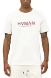 Hvman Regular Fit Logo Crewneck Cotton T-shirt In Cream