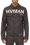 Hvman Mk1 Overspray Logo Denim Jacket In Burg