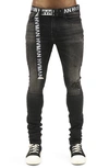 HVMAN HVMAN STRAT BELTED SUPER SKINNY JEANS